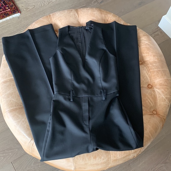 Theory Belted Jumpsuit Tux Wool Sleeveless Size 2 Black - Picture 11 of 14